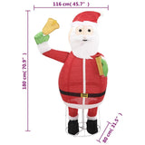 Decorative Christmas Santa Claus Figure LED Luxury Fabric 180 cm - Close-Up Angle
