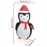 Decorative Christmas Snow Penguin Figure LED Luxury Fabric 180cm - Close-Up Angle