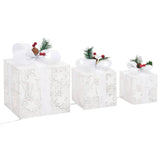 Decorative Christmas Gift Boxes 3 pcs White Outdoor Indoor - 45-Degree Angle