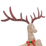 Flying Reindeer Christmas Decoration 120 LEDs Gold Warm White - Close-Up Angle