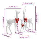 Reindeer Family Christmas Decoration White and Silver 201 LEDs