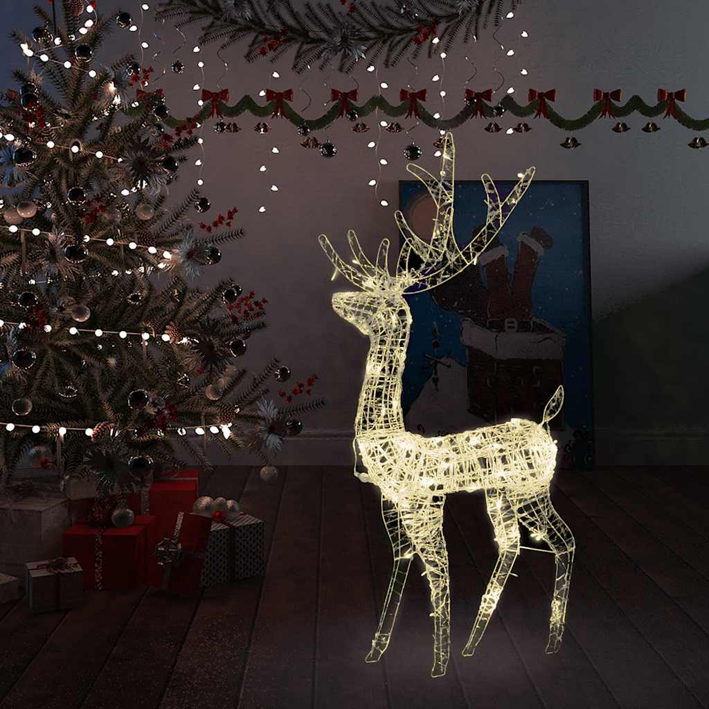 Acrylic Reindeer Christmas Decoration 140 LEDs 128 cm Warm White