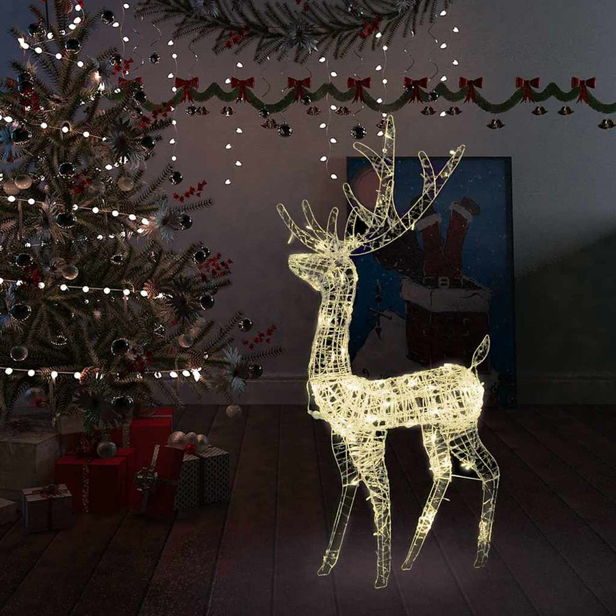 Acrylic Reindeer Christmas Decoration 140 LEDs 128 cm Warm White