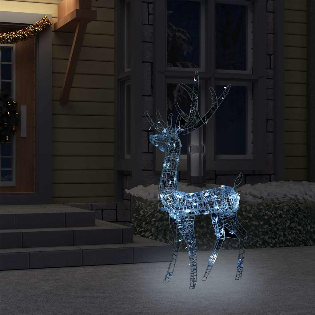 Acrylic Reindeer Christmas Decoration 140 LEDs 128 cm Cold White