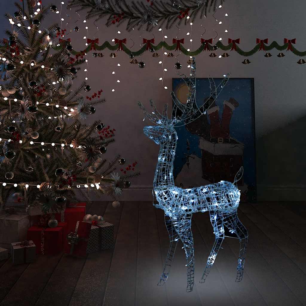 Acrylic Reindeer Christmas Decoration 140 LEDs 128 cm Cold White