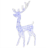 Acrylic Reindeer Christmas Decoration 140 LEDs 128 cm Blue