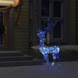 Acrylic Reindeer Christmas Decoration 140 LEDs 128 cm Blue