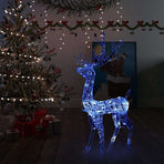 Acrylic Reindeer Christmas Decoration 140 LEDs 128 cm Blue
