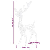 Acrylic Reindeer Christmas Decoration 140 LEDs 120 cm Colourful - Extra Image