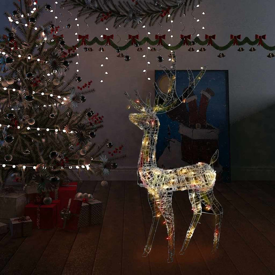 Acrylic Reindeer Christmas Decoration 140 LEDs 128 cm Colourful
