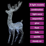 XXL Acrylic Christmas Reindeer 250 LED 180 cm Cold white - Top-Down View
