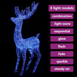 XXL Acrylic Christmas Reindeer 250 LED 180 cm Blue - Top-Down View