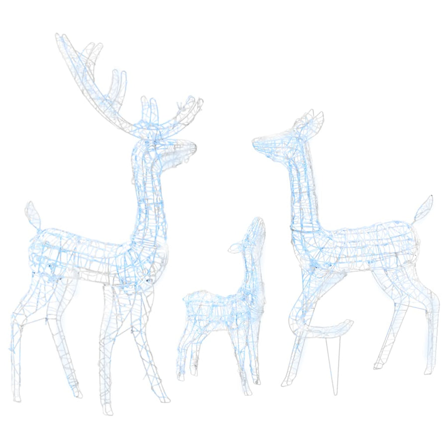 Acrylic Reindeer Family Christmas Decoration 300 LED Cold White