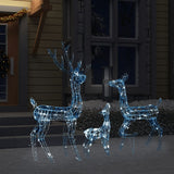 Acrylic Reindeer Family Christmas Decoration 300 LED Cold White - Side View