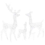 Acrylic Reindeer Family Christmas Decoration 300 LED Cold White - 45-Degree Angle