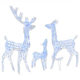 Acrylic Reindeer Family Christmas Decoration 300 LED Blue - Front View