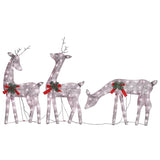 Christmas Reindeer Family 270x7x90 cm Gold Warm White Mesh - Front View