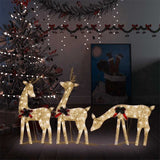 Christmas Reindeer Family 270x7x90 cm Gold Warm White Mesh