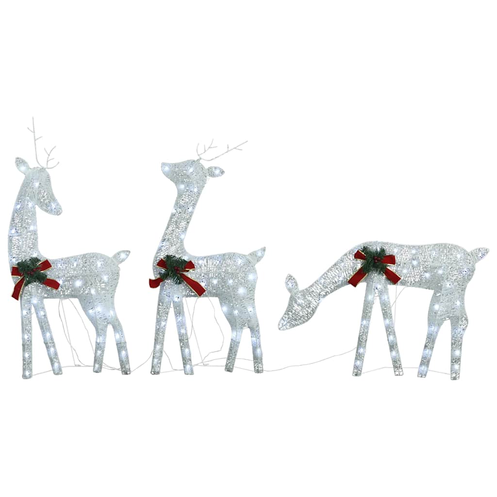 Christmas Reindeer Family 270x7x90 cm White Cold White Mesh