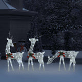 Christmas Reindeer Family 270x7x90 cm White Cold White Mesh