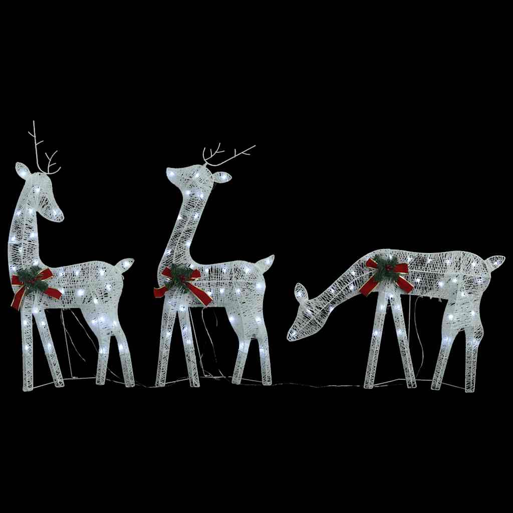 Christmas Reindeer Family 270x7x90 cm White Cold White Mesh