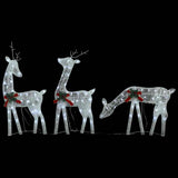 Christmas Reindeer Family 270x7x90 cm White Cold White Mesh