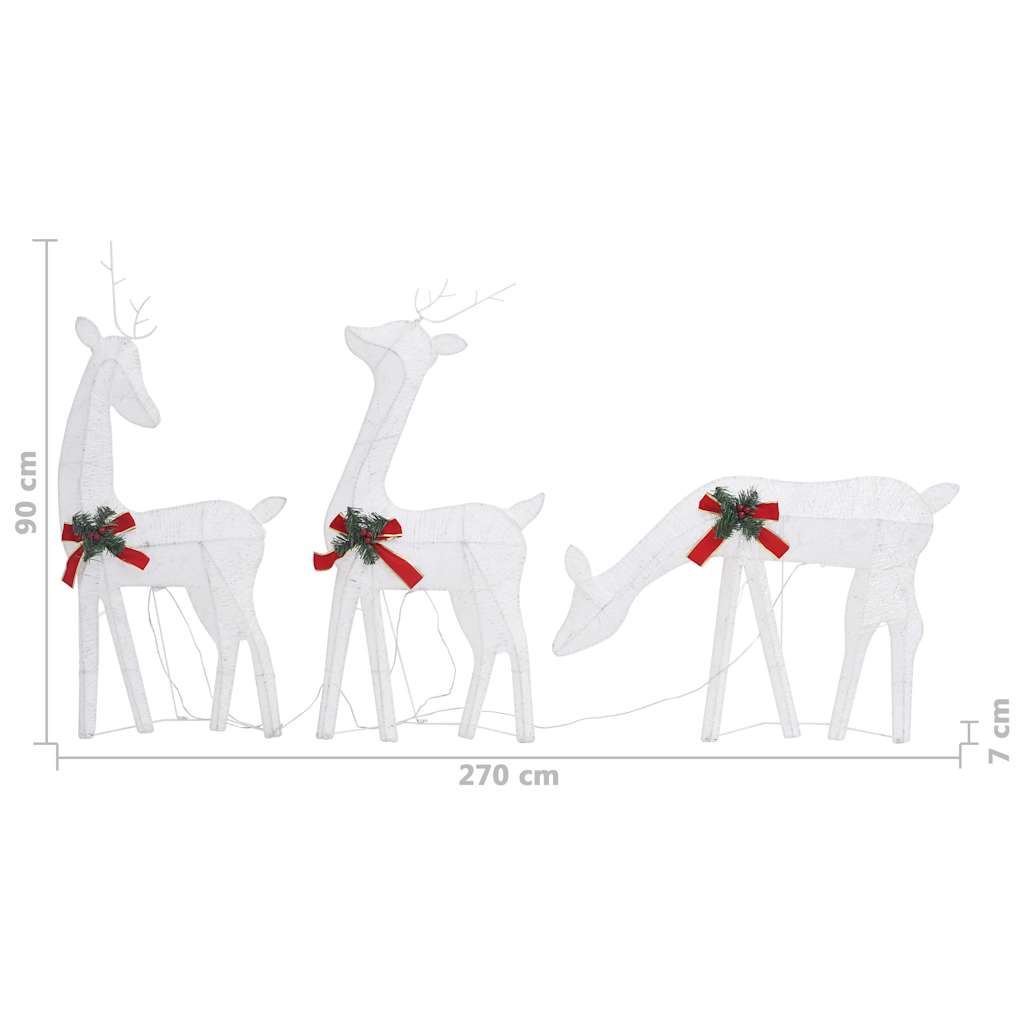 Christmas Reindeer Family 270x7x90 cm White Cold White Mesh