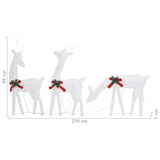 Christmas Reindeer Family 270x7x90 cm White Cold White Mesh
