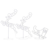 Acrylic Christmas Flying Reindeer&Sleigh 260x21x87cm Warm White