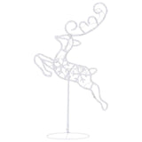 Acrylic Christmas Flying Reindeer&Sleigh 260x21x87cm Warm White - 45-Degree Angle