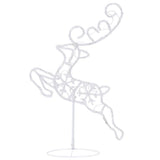 Acrylic Christmas Flying Reindeer&Sleigh 260x21x87cm Warm White