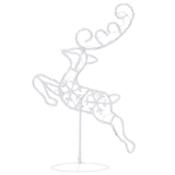 Acrylic Christmas Flying Reindeer&Sleigh 260x21x87cm Warm White - Rear View