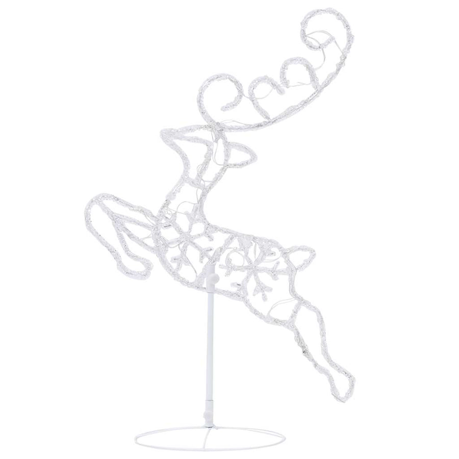 Acrylic Christmas Flying Reindeer&Sleigh 260x21x87cm Warm White