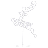 Acrylic Christmas Flying Reindeer&Sleigh 260x21x87cm Cold White - 45-Degree Angle