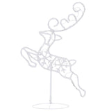 Acrylic Christmas Flying Reindeer&Sleigh 260x21x87cm Cold White