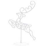 Acrylic Christmas Flying Reindeer&Sleigh 260x21x87cm Cold White - Rear View