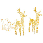 Reindeers & Sleigh Christmas Decoration 160 LEDs 130 cm Acrylic