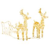 Reindeers & Sleigh Christmas Decoration 160 LEDs 130 cm Acrylic