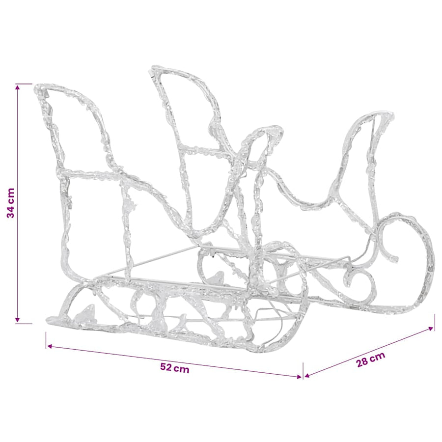 Reindeers & Sleigh Christmas Decoration 160 LEDs 130 cm Acrylic