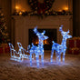 Reindeers & Sleigh Christmas Decoration 160 LEDs 130 cm Acrylic