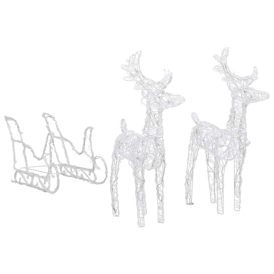 Reindeers & Sleigh Christmas Decoration 160 LEDs 130 cm Acrylic