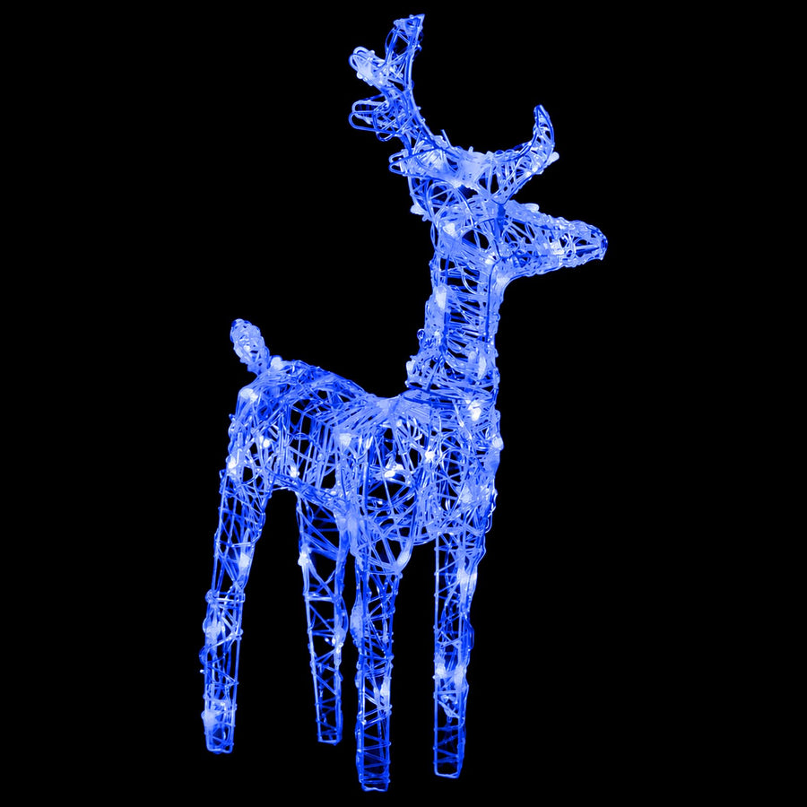 Reindeers & Sleigh Christmas Decoration 160 LEDs 130 cm Acrylic