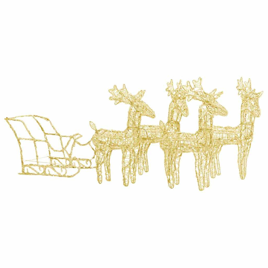 Reindeers & Sleigh Christmas Decoration 280x28x55 cm Acrylic