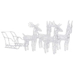 Reindeers & Sleigh Christmas Decoration 280x28x55 cm Acrylic