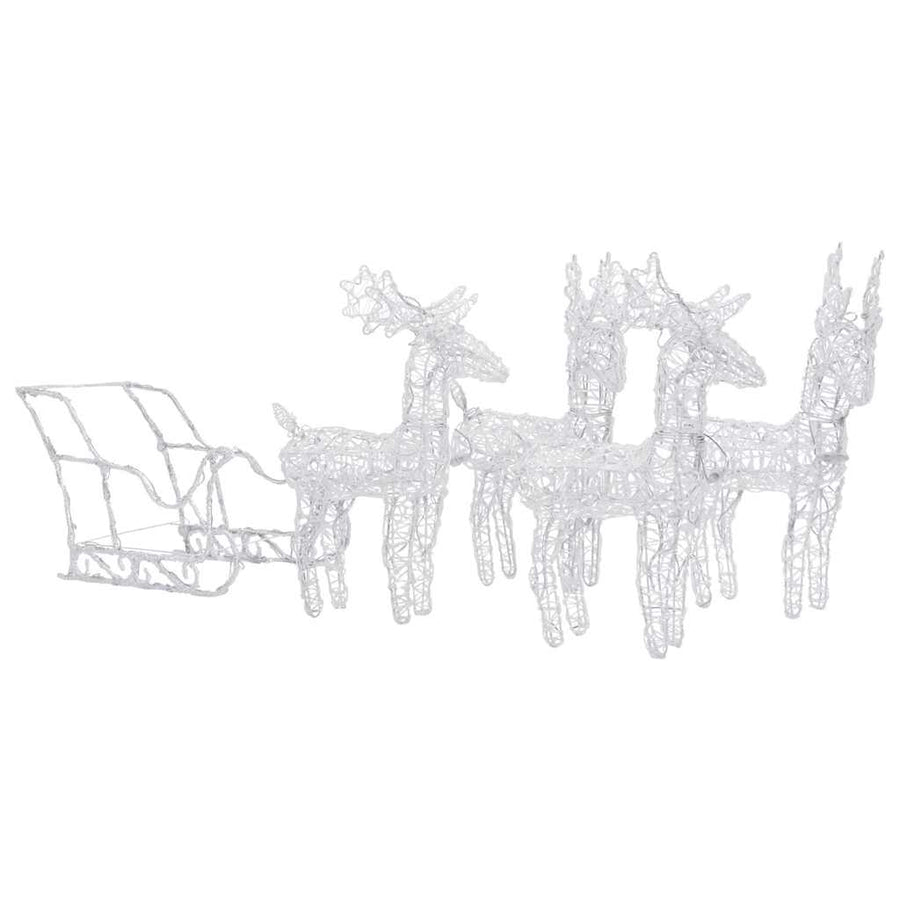 Reindeers & Sleigh Christmas Decoration 280x28x55 cm Acrylic