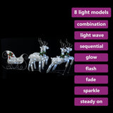 Reindeer & Sleigh Christmas Decoration 100 LEDs Outdoor Silver