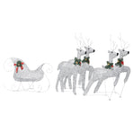 Reindeer & Sleigh Christmas Decoration 100 LEDs Outdoor Silver