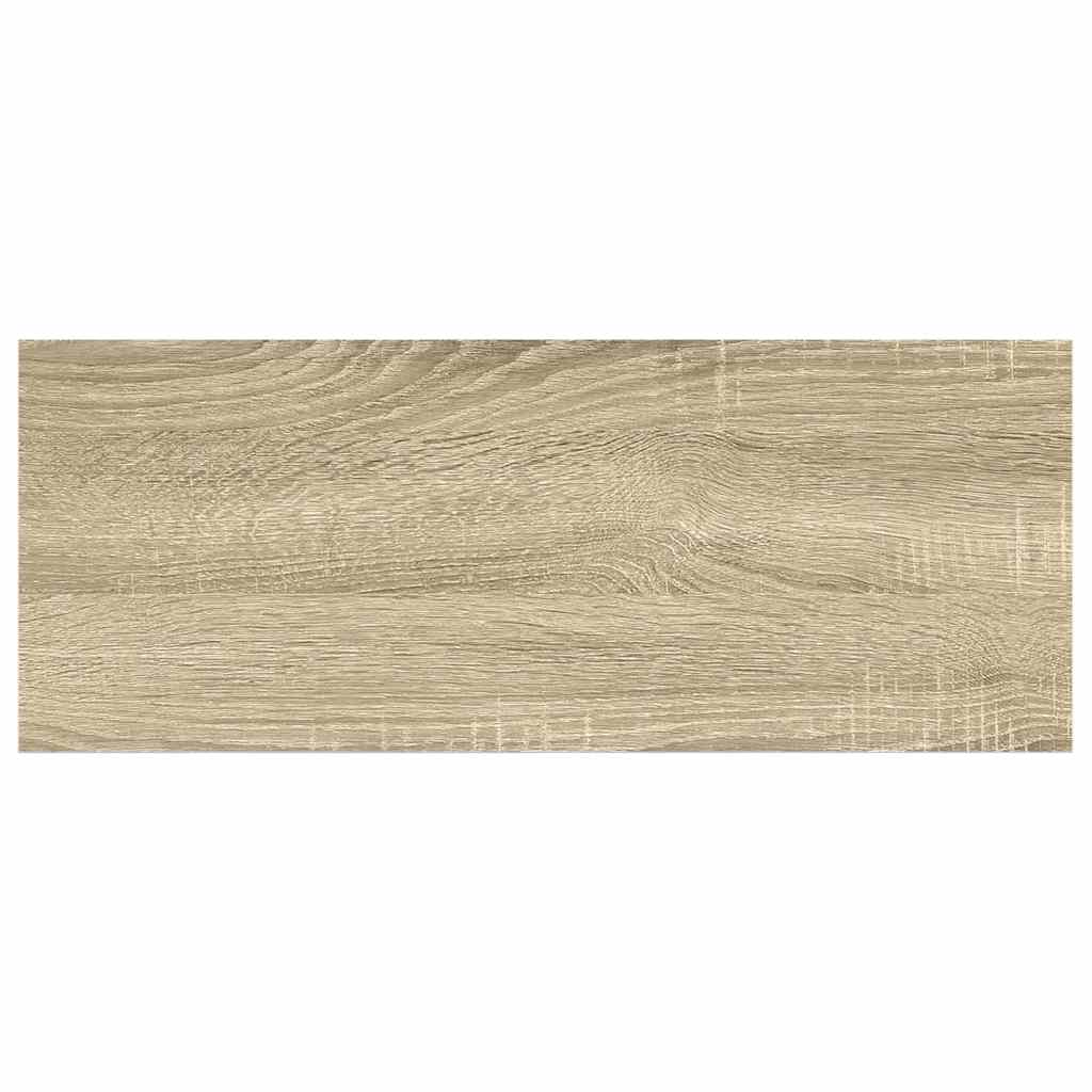 Floating Wall Shelf Oak and White 60x23.5x3.8 cm MDF
