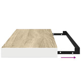 Floating Wall Shelf Oak and White 60x23.5x3.8 cm MDF