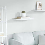 Floating Wall Shelf Oak and White 60x23.5x3.8 cm MDF